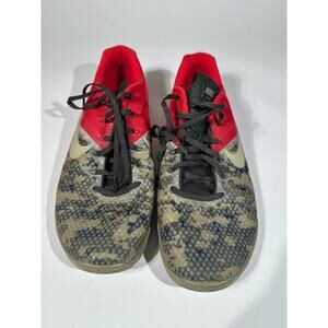 Nike Metcon Training Shoes Men’s Size 13 Camo Olive Red BV1636-301 Athletic Snea